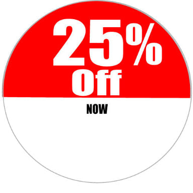 25%off Red Stckers 500 per roll | % Off Signage;Sale Stickers;25%off - Sale Posters & Signs