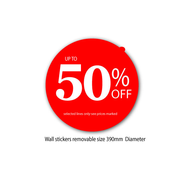 upto 50% off red wall vinyl stickers size 390mm | Sale Stickers;50%off - Sale Posters & Signs