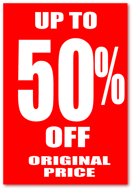 Upto 50%off Red 760mm x 500mm posters | Closing Down;% Off Signage - Sale Posters & Signs