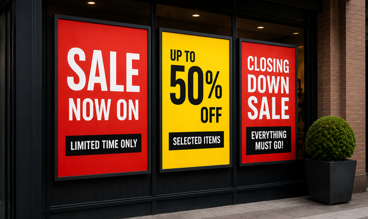 High Impact
Sale Posters
& Signs