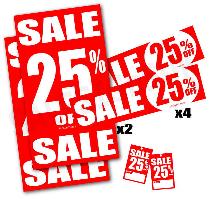 25% Off Sale Posters Value Pack with 100 Swing Tickets
