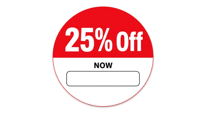 25% Off Red Write-On Stickers 30mm