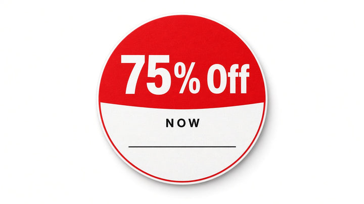 75% Off Red Write-On Stickers 30mm